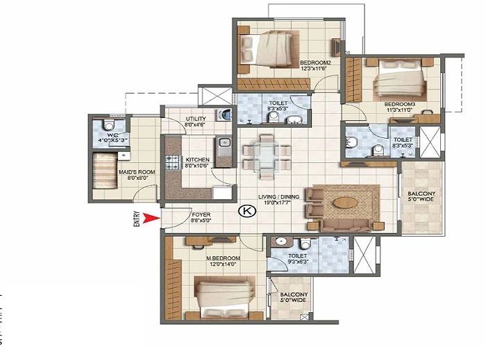 Featured Image of Arvind Parishkar 3 BHK Floor Plan