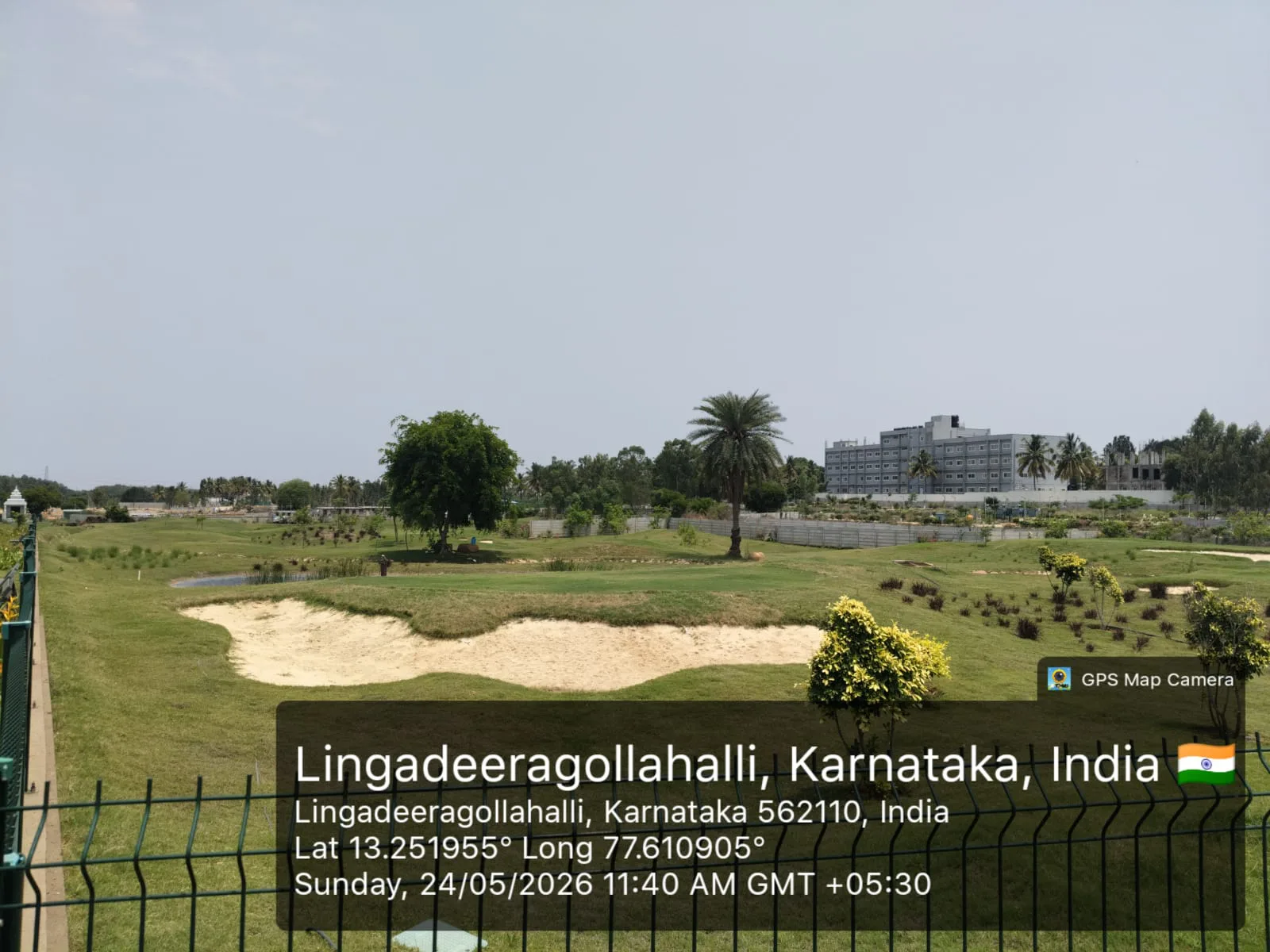 Clubhouse and landscape feature at Arvind The Park