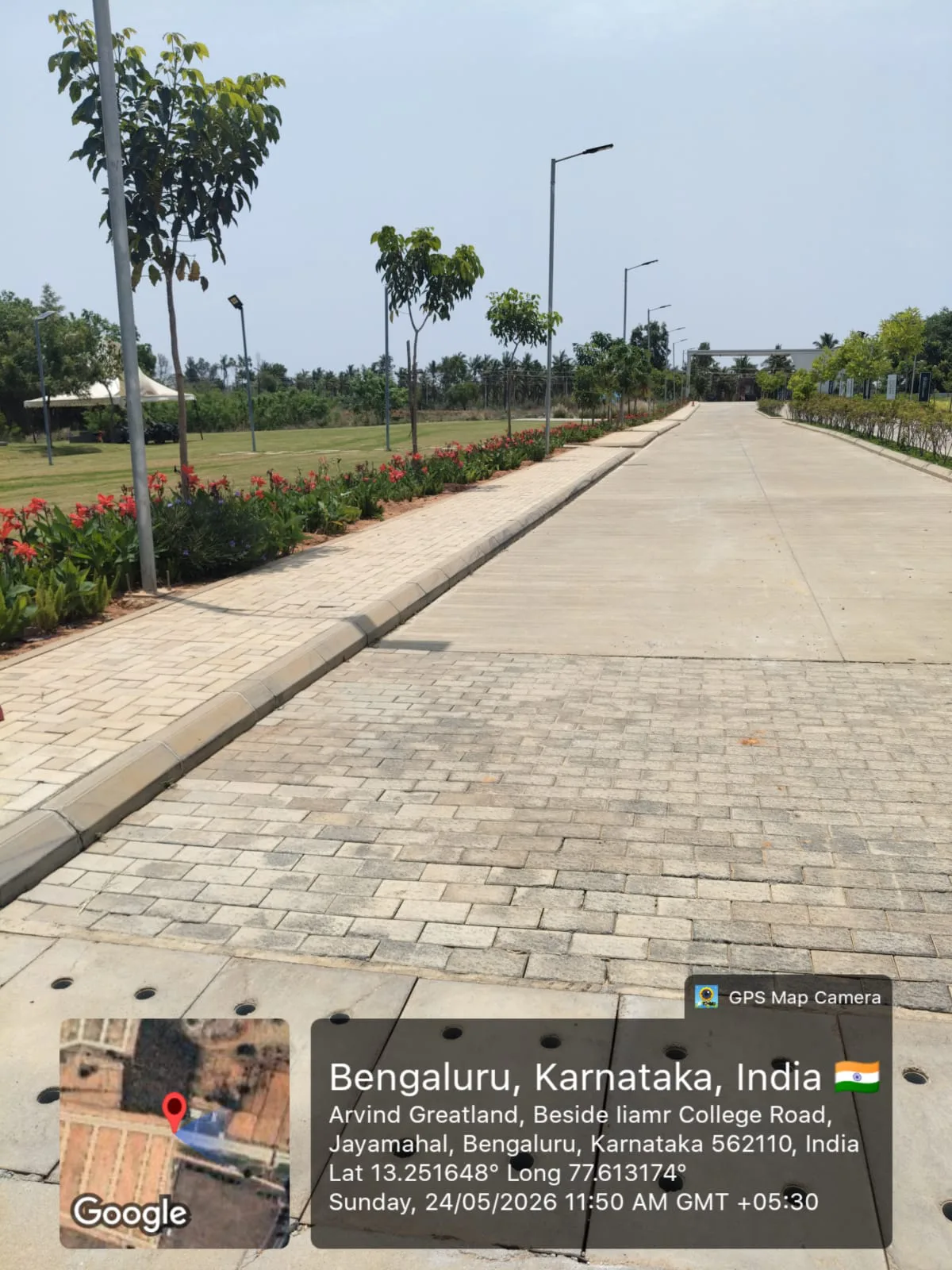 Plot internal road with footpath at Arvind The Park